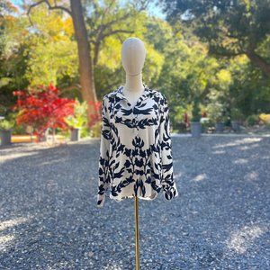 H&M Navy and White Blouse (Size: S - USA)